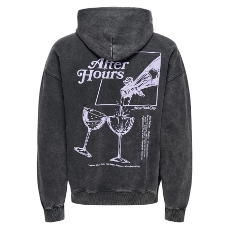 Sweat à Capuche Gris chiné Homme Only & Sons Buck