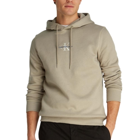 Sweat à Capuche Beige Homme Calvin Klein Monologo