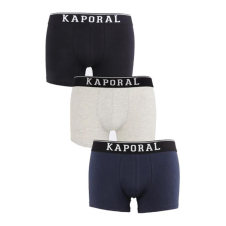 Lot x3 Boxers Noir/Gris/Marine homme Kaporal QUADMH