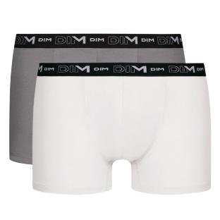 Lot de 2 Boxers Blanc/Gris Homme Dim D6596