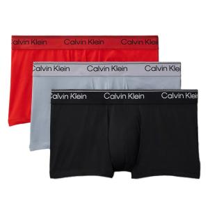 X3 Boxers Noir/Rouge/Gris Homme Calvin Klein Jeans Low Rise Trunk
