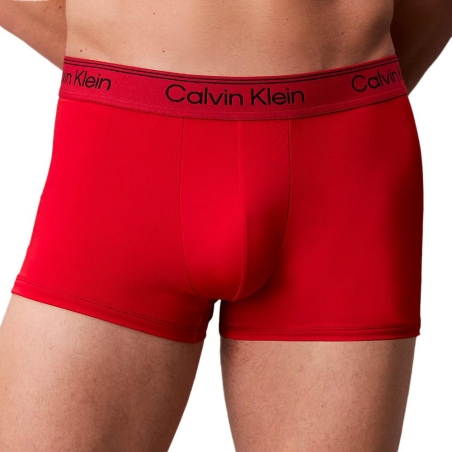 X3 Boxers Noir/Rouge/Gris Homme Calvin Klein Jeans Low Rise Trunk