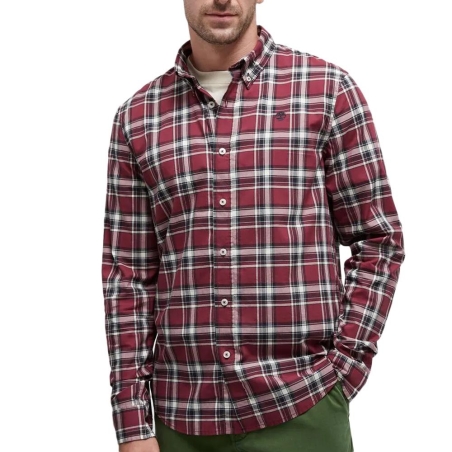 Chemise à Carreaux Marine/Bordeaux Homme Timberland Poplin