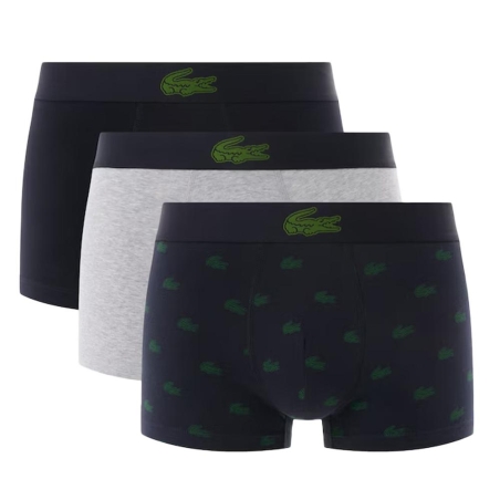 x3 Boxers Marine/Vert/Gris Homme Lacoste Stretch