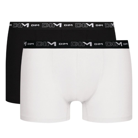 Lot de 2 Boxers Blanc/Noir Homme Dim D6596