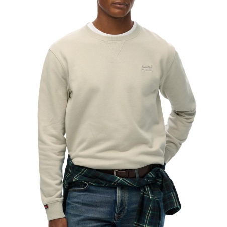 Pull Beige Homme Superdry Essential Logo Crew