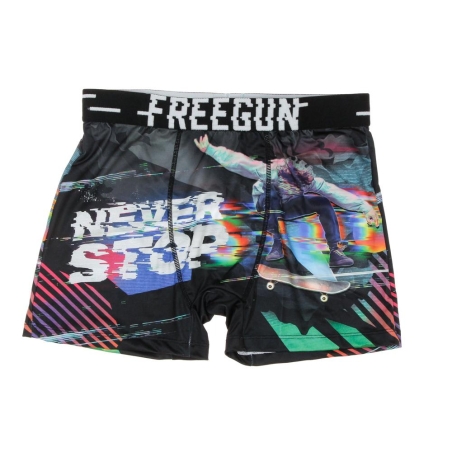 Boxer Noir/Gris à Imprimés Homme Freegun SKA