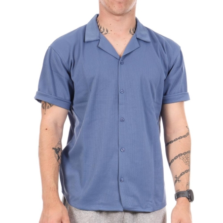 Chemise Manches Courtes Bleu Homme Paname Brothers DOV