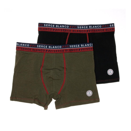 x2 Boxers Noir/Kaki Serge Homme Blanco Class3