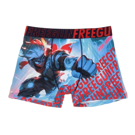 Boxer Noir/Rouge/Bleu à Imprimés Homme Freegun POW