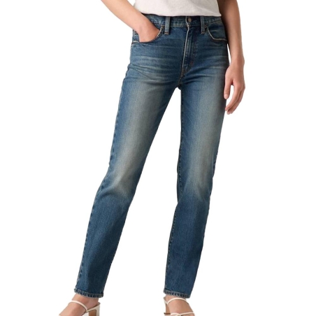 Jean 724 Bleu Classique Femme Levi's High Rise Straight 18883