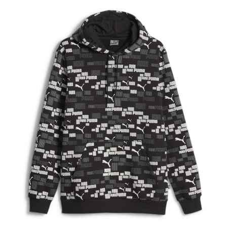 Sweat à Capuche Noir/Blanc Homme PUMA Aop