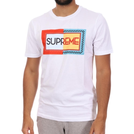 T-shirt Blanc Homme Supreme Grip Flag