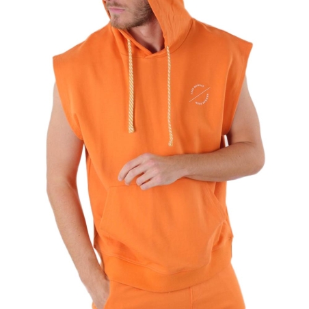 Sweat Manches Courtes Orange Homme Deeluxe Disco