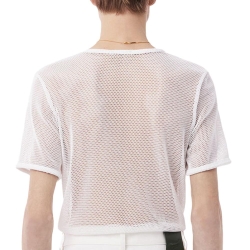 T-shirt Blanc Filet Homme Lacoste Runway Mesh