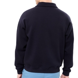 Sweat Polo Marine Homme Lacoste Loose Fit Pique