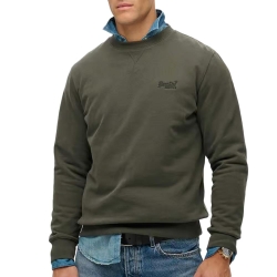 Sweat Kaki Homme Superdry Essential Logo Crew