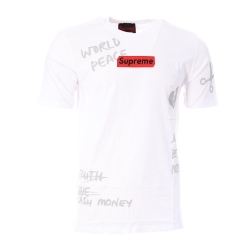 T-shirt Blanc Homme Supreme Grip World