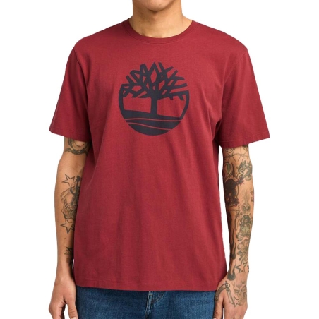 T-Shirt Bordeaux/Noir Homme Timberland Sleeve