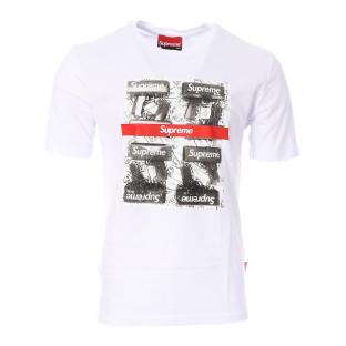 T-shirt Blanc Homme Supreme Grip Gun
