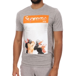 T-shirt Gris Homme Supreme Grip Police