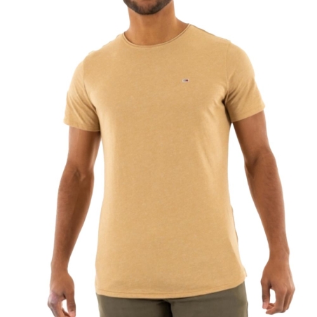 T-shirt Beige Homme Tommy Hilfiger Slim Jaspe