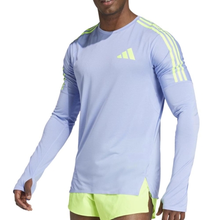 T-Shirt Manches Longues Bleu Homme Adidas Promo