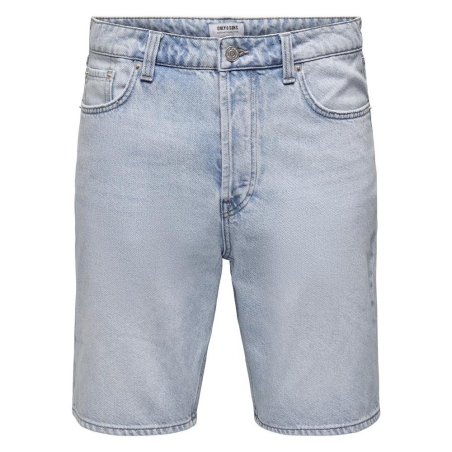 Short en Jean Baggy Bleu Clair Homme Only & Sons Five 9893