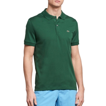 Polo Vert Foncé Homme Lacoste Regular Fit Pima