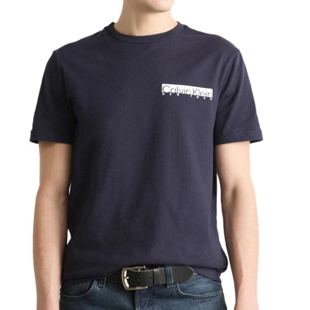 T-shirt Marine Homme Calvin Klein Jeans Chest