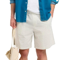 Short Blanc à Rayures Homme Selected Loose