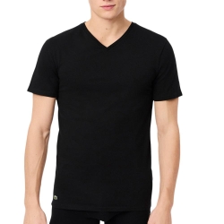 T-Shirt Noir Homme Lacoste d'intérieur slim fit