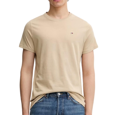 T-shirt Beige Foncé Homme Tommy Hilfiger Tjm Xslim Jersey
