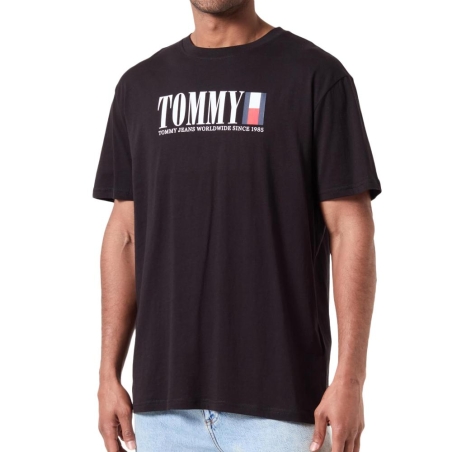 T-shirt Noir Homme Tommy Hilfiger Dna