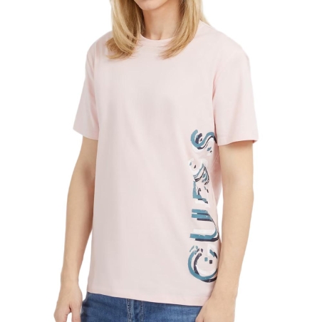 T-shirt Rose Homme Guess Vertical
