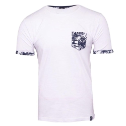T-shirt Blanc/Marine Homme La Maison Blaggio Melzac