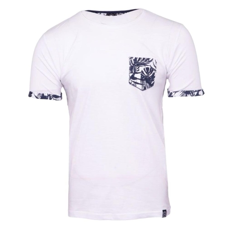T-shirt Blanc/Marine Homme La Maison Blaggio Melzac