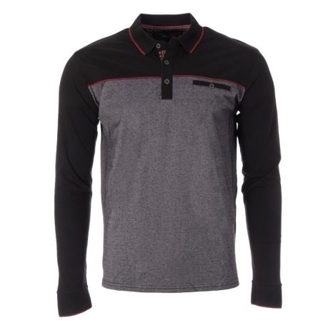 Polo Manches Longues Noir/Gris Homme RMS26 91234