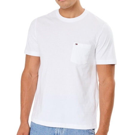 T-shirt Blanc Homme Tommy Hilfiger Pocket