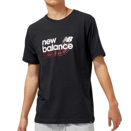 T-shirt Noir Homme New Balance Sport Stacked