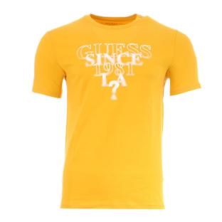 T-shirt Jaune Homme Guess Blurry