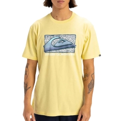 T-shirt Jaune Homme Quiksilver Retro Fade Yem