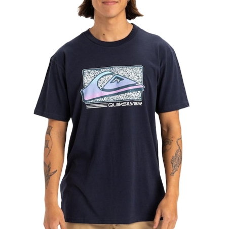 T-shirt Marine Homme Quiksilver Retro Fade Yem