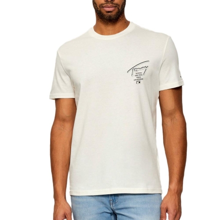 T-shirt Blanc Homme Tommy Hilfiger Tjm Reg Sign City