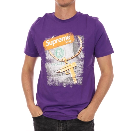 T-shirt Violet Homme Supreme Grip Gun