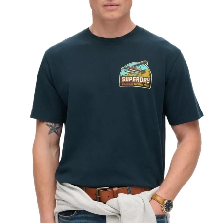 T-shirt Marine Homme Superdry Travel