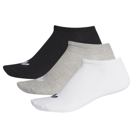 X3 Paires de Chaussettes Gris/Blanc/Noir Adidas Trefoil Liner