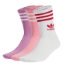 Sous vêtement Blanc/Rose Mixte Adidas Crew Sock