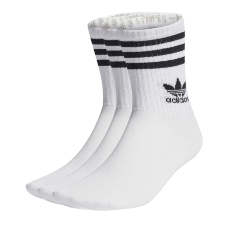 X3 Paires de Chaussette Blanc/Noir Adidas Crew Sock