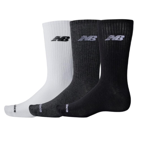 X3 Paires de Chaussettes Gris/Noir/Blanc Homme New Balance Crew